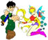 Play ben 10 and winx stella coloring game